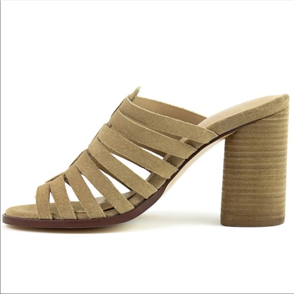 Crevo Hazelle Sandals Tan Suede Block Heel Size 8.5 - Picture 3 of 12